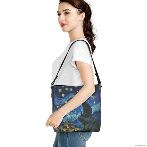 Image of HUGS IDEA Boho Bags for Women Leather Handbag Shoulder Bucket Crossbody Purse