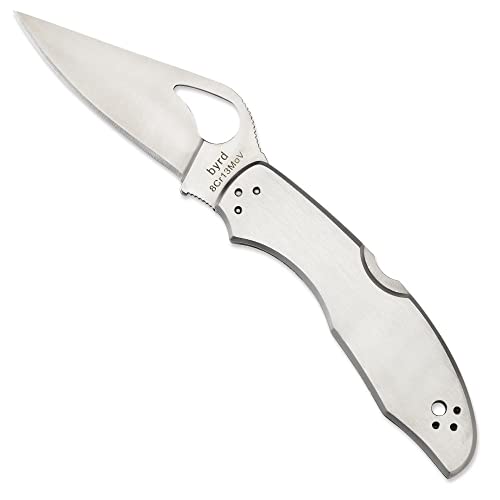 Image of Spyderco Byrd Meadowlark 2 Knife with 2.90 inch Steel Blade and Durable Stainless Steel Handle - PlainEdge - BY04P2