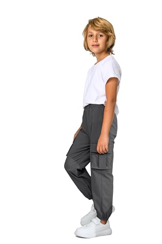 Unisex Kid Boys Fall Cargo Pants Elastic Waist with Pockets Lounge Joggers Trousers for Girl3