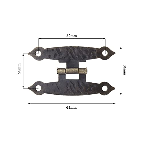 ECSiNG 10Pcs Vintage Metal Hinges with Screws Antique Hinges H-Shaped Cabinet Hinges Furniture Accessories for Cabinets Jewelry Boxes Wooden Cases Bronze - Image 4