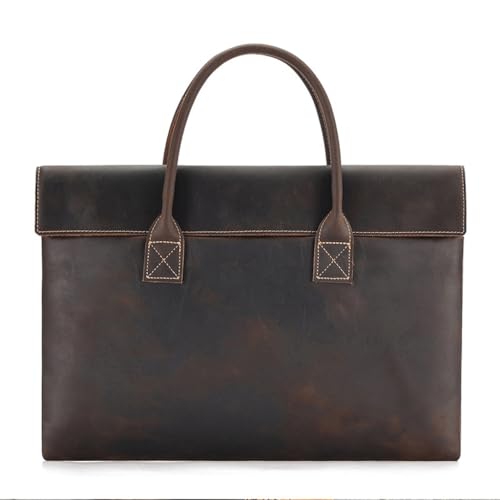 JSEIAJB Carrying Briefcase Men Travel Lightweight Tote Retro Computer Bag