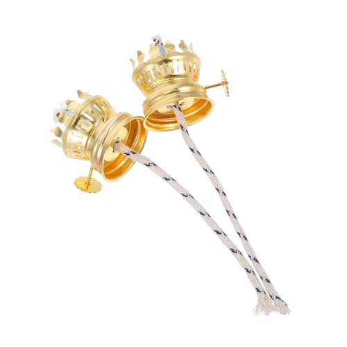 HOODANCOS 2 Pack Retro Oil Lamp Holder Kerosene Lamp Burner Wick for Vintage Kerosene Lantern