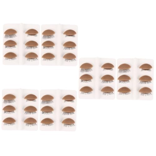 BELLIFFY 3sets Makeup Practice Head Silicone Eyelash Replacement Eyelids 6pairs*3