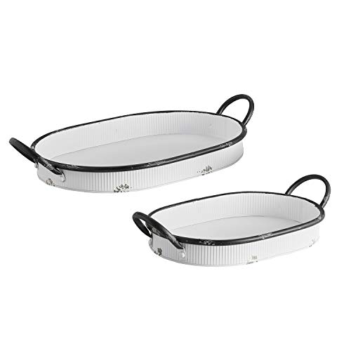 47thmainmetaldecorativetraysetof2whitewash Urban Country Home Decor 47th main metal decorative tray set of 2 whitewash urban country home decor