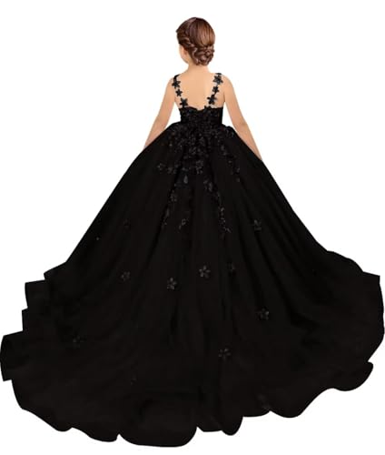 Flower Girl Dresses for Wedding Floral Tulle First Communion Dresses Princess Birthday Ball Gowns for Teens