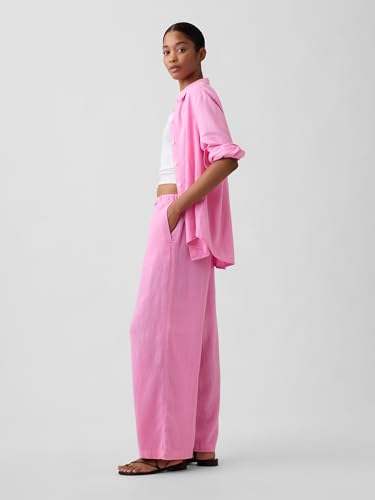 Image of Gap Womens Wide Leg Linen Pull on Pant