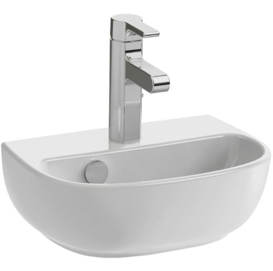 Lavamanos pequeño JACOB DELAFON Medidas 36x26cm Con embellecedor de rebosadero 1 orificio central para grifería ODÉON UP E4761-00