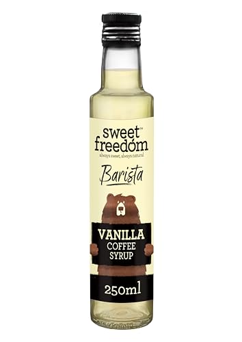Sweet Freedom Barista Vanilla Syrup 250 ml Bottle Refined Sugar Free Vegan Syrup for Coffee and Hot Drinks (Pack of 1)