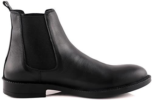 Image of Freacksters Men's Black Leather Chelsea Boots Extra Cushion Inner Sole