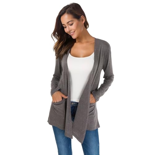 TownCat Elegant Casual Cardigan Long Strickjacke für Damen Mit Taschen Dünn Sitzender Lässiger Langärmeliger im Freien Vielseitige Farben Für Den...