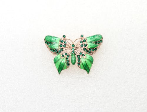 Image of Gorgeous Rhinestone Crystal Enamel Butterfly Pin Brooch