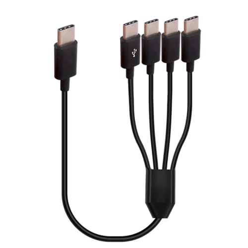 HUHANGGod USB C Multi Ladekabel, 4 in 1 Typ C Splitter Ladekabel mit 4 Typ C Stecker Kompatibel mit den meisten USB C, Telefonen Tablet Laptop (50cm)