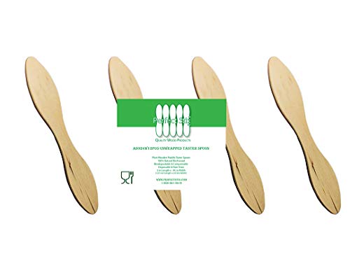 Perfect Stix 5'' Unwrapped Plain Wooden Ice Cream/Taster Spoon 1000ct