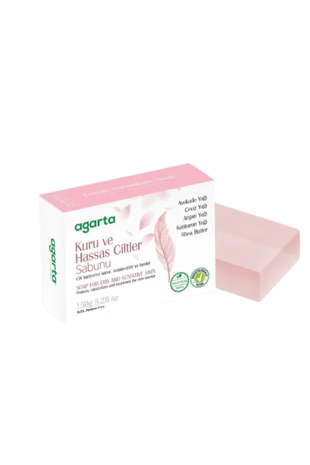 Natural Soap for Dry Sensitive Skin Gentle Moisturizing Cleanser for Soft Comfortable-Looking Skin Daily Botanical Care Handmade Formula