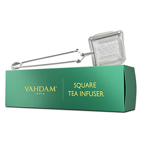 VAHDAM, infusor de te cuadrado | infusor - infusionador | Infusores de té para té suelto |18/8 Colador de malla fina de acero inoxidable | Los mejores infusores de té para té suelto | filtro te