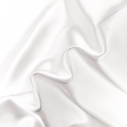 Tissu Charmeuse soie blanche 114cm coupon de 2 mètres pour couture et loisirs créatifs