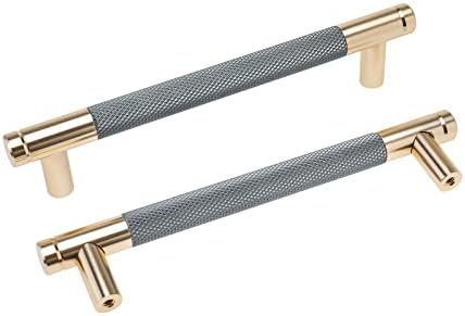 Gutuwellea 10 Pack 2 Inch Cabinet T Knob Aluminum Knob For Drawer Pulls Gold And Black Oxidation
