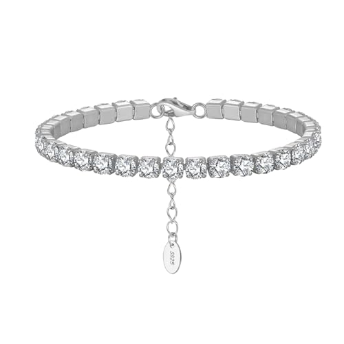 Bracelet tennis pour femmes en argent S925 élégance du quotidien 4mm