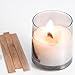 Ziosxin Cherry Wood Candle Wick Set - Thicken Wood Wicks for Long Lasting Flame - Includes 60pcs Stand, Glue Dots & Warning Labels