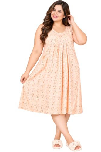 Image of Onekbhalo Women Cotton Night Dress Printed Culf Length Night Gown Short Nighty
