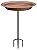 Garbuildman Extra-Large Freestanding Birdbaths Bowl, Detachable Decoration Spa with Metal Stake Stand & Birdfeeder for Outdoor Garden, Oval Style, Chocolate