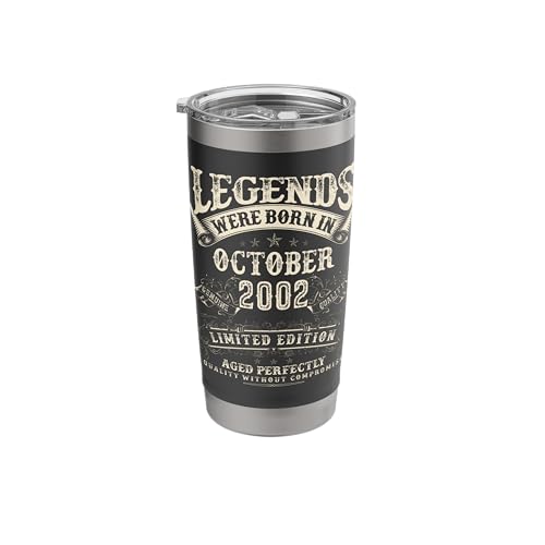 Retro 23rd Birthday Gifts for Men 23 Year Old October 2002 Stainless Steel Insulated Tumbler Retro 23rd Birthday Gifts for Men 23 Year Old October 2002 Stainless Steel Insulated Tumbler