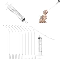 JIEYAO 10Stück Jungvögel Füttern Schlauch,2Stk Spritze 10ml Mit Schlauch Tauben Zubehör Feeder Futter Futterspritze knopfkanüle Handfütterungswerkzeug Für Baby Vögel Papageien Milch Wasser Medikamente