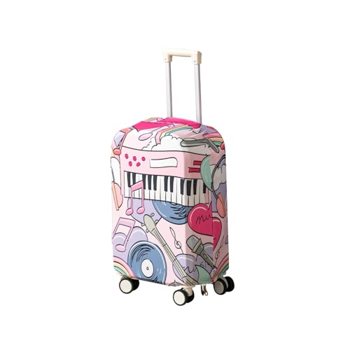 Image of HOKIPO 220gsm Durable and Washable Suitcase Covers for Trolley Suitcase, Small (18-19inch) - Music Vibes (AR-6343-D6)
