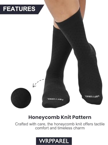 Men’s Cotton Crew Length Socks, Comfortable Cushioned Work, Business & Formal Socks Sizes 8–10/10–133