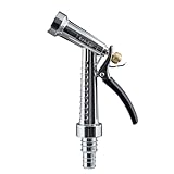 タカギ(takagi) 散水ノズル メタルガンL2 QG1134BK ホースノズル 金属製 頑丈 ホースリール 園芸 洗車 清掃 勢い 2水形 ストレート キリ カクサン ジェット タカギ takagi ホース直付け ホースバンド付き ブラック ホース内径15-18mm/外径26mm