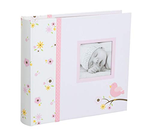 Image of Lil' Peach Baby Photo Album, Memory Keepsake Babybook, Newborn Scrapbook, Gift for New and Expecting Parents, Baby Girl Accessory, Holds 200 Photos, Floral and Pink Polka Dot
