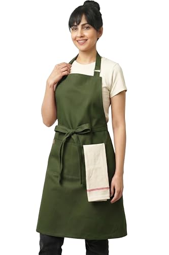 Image of Personalized Custom Apron - 100% Cotton, Adjustable Neck strap, Large Pocket - Unisex Apron for Men & Women - Cooking, Baking, BBQ, Customizable