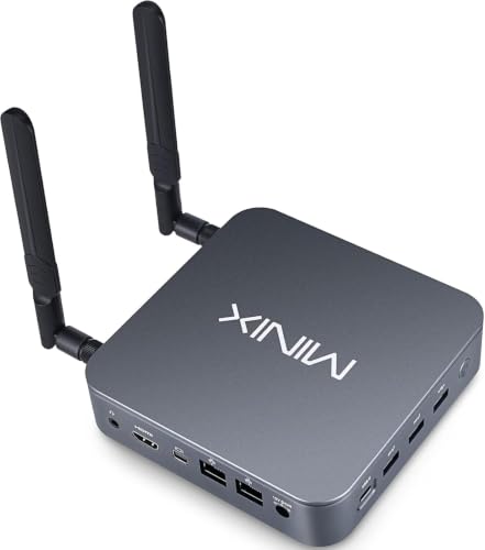 Image of MINIX NEO J51-C8 Mini Computer 8GB RAM 256GB NVMe SSD Windows 11 Pro | Dual 2.5G LAN /USB-C /Triple Display /4K /Aluminum PC /Wi-Fi6 /Auto Power On /PXE Boot /RTC /Vesa Mount for Commercial & Home Office