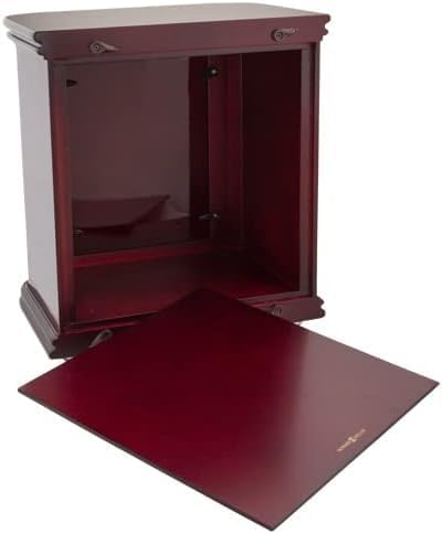 Howard Miller Rosewood Hall Photo Chest Cremation Urn, Wood, Red, Marble Pattern, Memorial Urns with Photo, 10.3" L x 7" W x 11.25" H