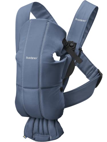 BabyBjörn Porte-bébé Mini, Coton, Bleu indigo