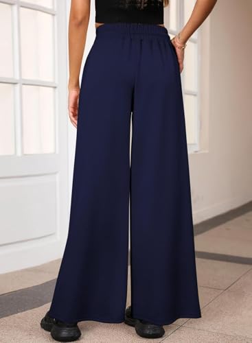 Image of Q - RIOUS Women's Wide Leg Drawstring Relaxed Fit Trouser