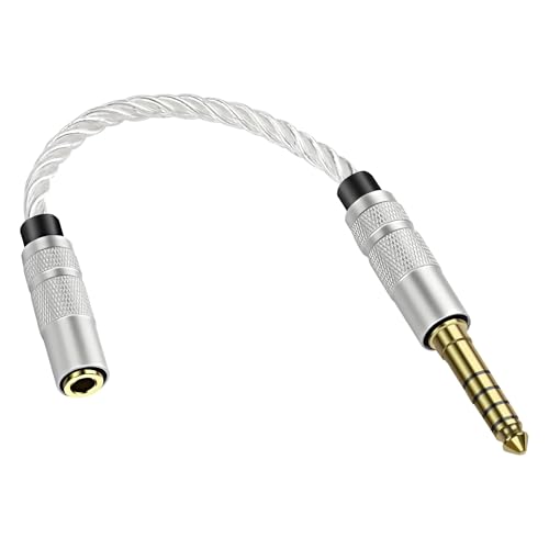 XMSJSIY 4.4mm Balanced to 3.5mm TRS Stereo Audio Cable 4.4mm Balanced Male to 3.5mm Female Headphone Cable with Silver Plated Audio Wire for NW-ZX300A NW-WM1A NW-WM1Z PHA-2A Music Player