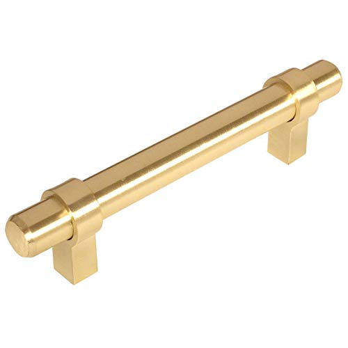 20 Pack - Cosmas 161-4BB Brushed Brass Contemporary Bar Cabinet Handle Pull - 4" Inch (102mm) Inch Hole Centers