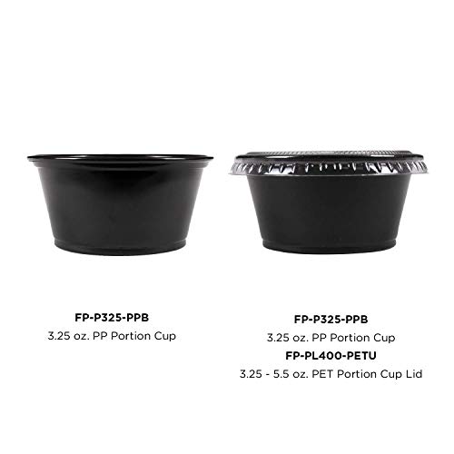 Image of Karat FP-P325-PPB 3.25 oz. PP Portion Cups - Black (Case of 2500)