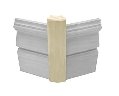 45 Degree Poplar Outside Radius Corner Base Block | 3/4" x 1 3/16" x 6" | 45° Poplar (Paint Grade) Bullnose - Fits 3/4" Radius, Trim Molding (3)