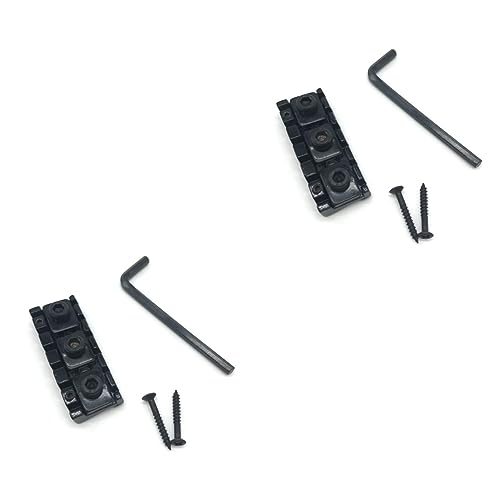 ibasenice 2stücke Schwarze Sicherungsmutter Gitarre Tremolo Doppel-lock-system Robust Und Installieren Geeignet Für Gitarren-zubehör Und Präzise Anpassung