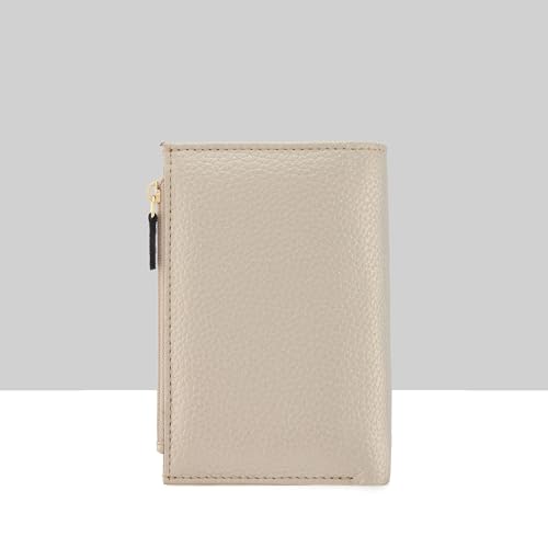 Image of Caprese Monique Small Textured Bifold Wallet for Women | Compact Handheld Purse with 6 Card Holder Slots | Slim Designer Wallet with Secure Snap Button & Zippered Coin Pocket (Gold)
