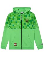 Minecraft Hoodie | Gaming Hoodie | Boys Zip Up Hoodie | Boys’ Hoodies | Green 7-8 Years