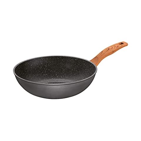 Wok STONELINE Back to Nature de 30 cm con revestimiento resistente a los arañazos Cover