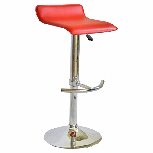 Esidra 9078 - 09 Juego de 2 Taburete, Acero Cromado, Piel sintética, Rojo, 40 x 40 x 85 cm Cover