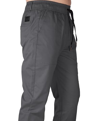 ITALYMORN Khaki Chino Joggers for Men Elastic Ankle and Waist Summer Casual Pants with Pockets3