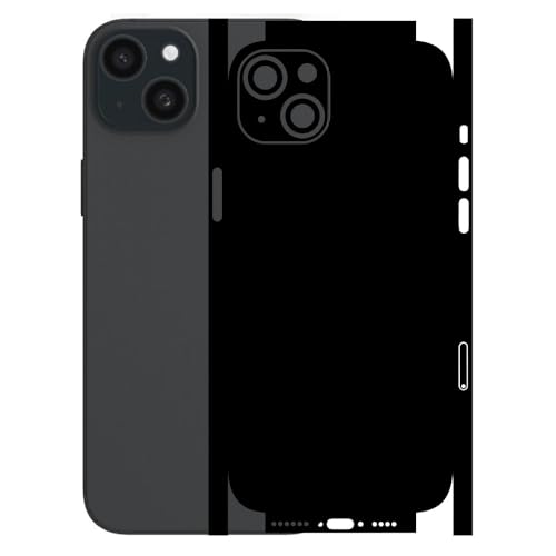 Image of AtOdds - Full Body Back Screen Guard Protector Film - Lamination Wrap Skin Sticker for iPhone 15 Plus | Scratchproof Matte Finish (Design - Matte Black)