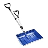 NARUNDREN Ergonomic Snow Shovel for Driveway and Car, 51 Inch Long Heavy Duty Snow Shovels for Snow Removal with Assist Handle, Large Capacity Lightweight Winter Tool for Garage, Camping