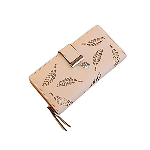 Clutch Wallet with Clasp - Slim Wallet for Women, Pocket Wallets for Women Long Leather Card Holder Purse Zipper Buckle Elegant Clutch Wallet Baodan