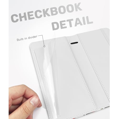 Image of Printed Checkbook Cover, RFID Blocking Checkbook, Stylish, Lightweight, Slim Durable, Multi-Functional Checkbook Holder for Personal and Business Checks (Strawberry)